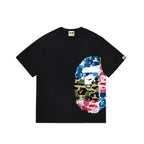 BAPE ABC Camo Crazy Side BIg Ape Head Tee 'Black'