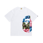 BAPE ABC Camo Crazy Side BIg Ape Head Tee 'White'